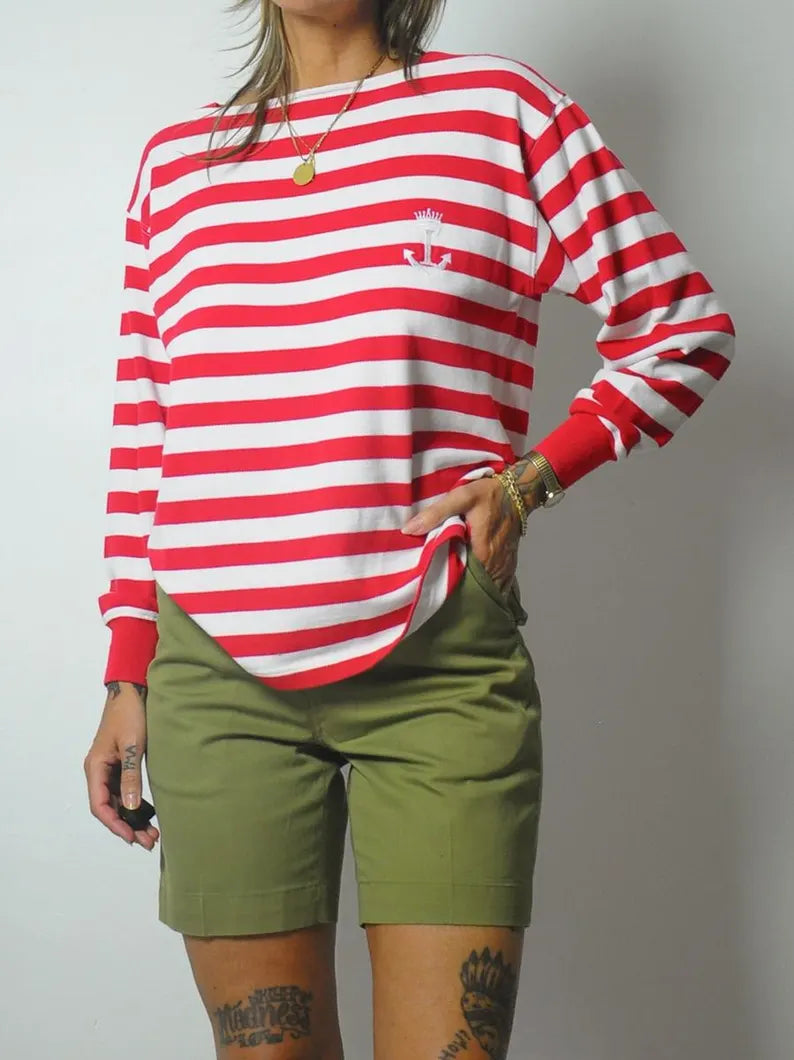 80's Abercrombie & Fitch Striped Sailor Shirt