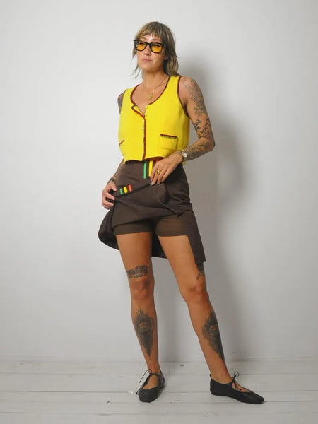 1960s Striped Tennis Skort