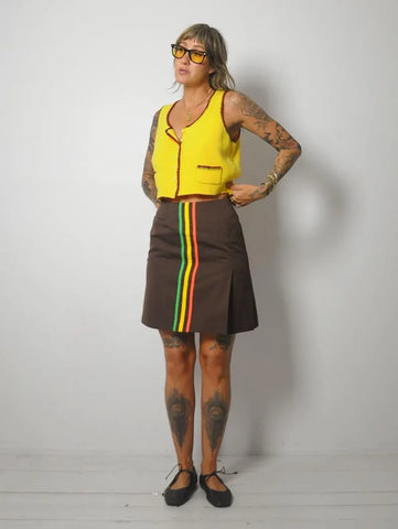1960s Striped Tennis Skort