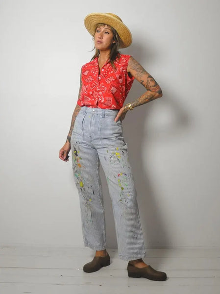 1950's Bandana Print Blouse
