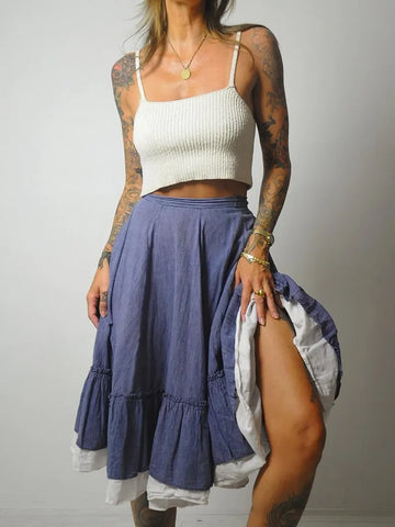 1970's Full Circle Cotton Skirt