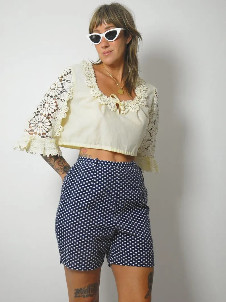1970's German Lace Dirndl Blouse