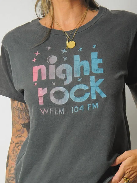 1980's Night Rock Radio Faded Tee