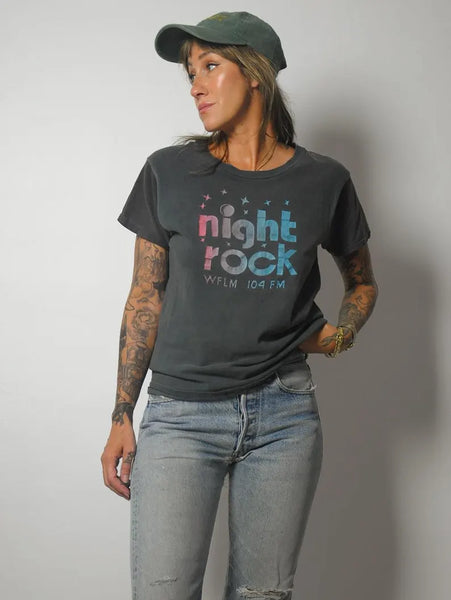 1980's Night Rock Radio Faded Tee