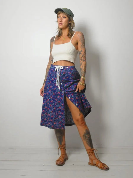 70's Strawberry Floral Skirt