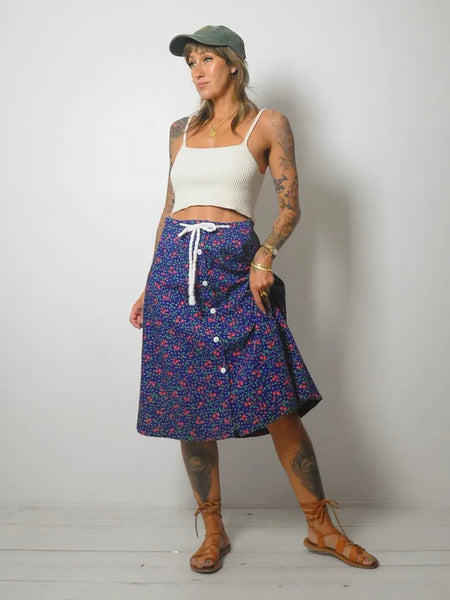 70's Strawberry Floral Skirt