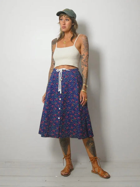 70's Strawberry Floral Skirt