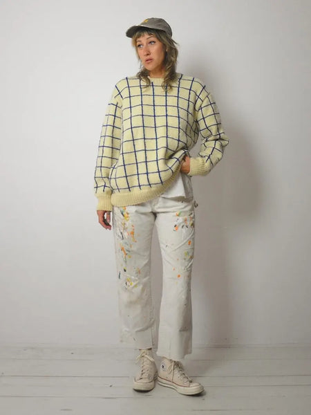 1970's Wool Grid Knit Sweater