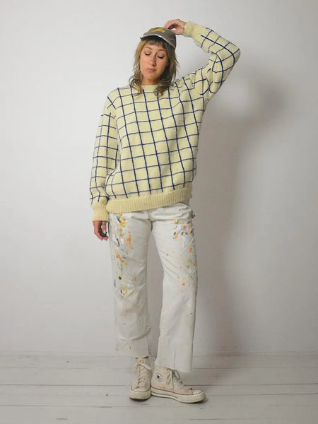 1970's Wool Grid Knit Sweater