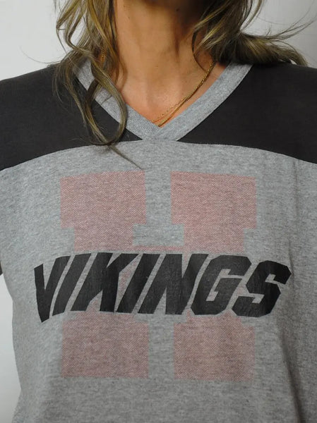 1980's Thin Vikings Ringer Tee