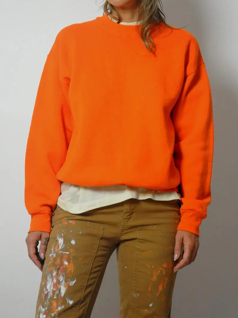 80's Blank Orange Crewneck