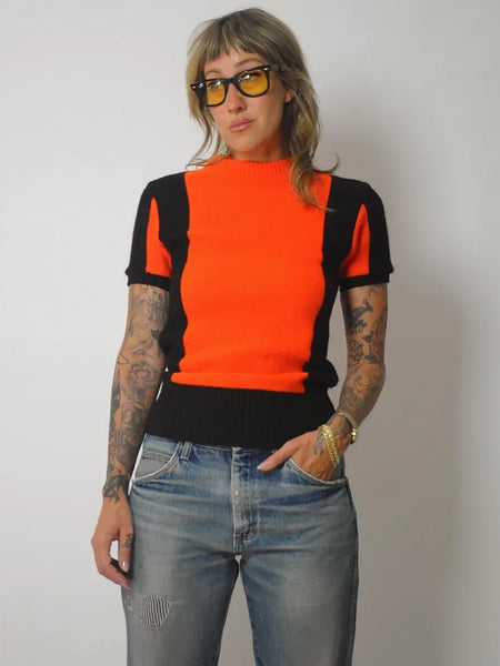 1960's Orange Cheer Sweater