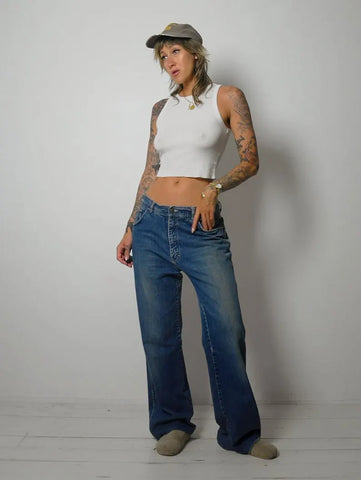 1970's Slouchy Faded Jeans 34x32