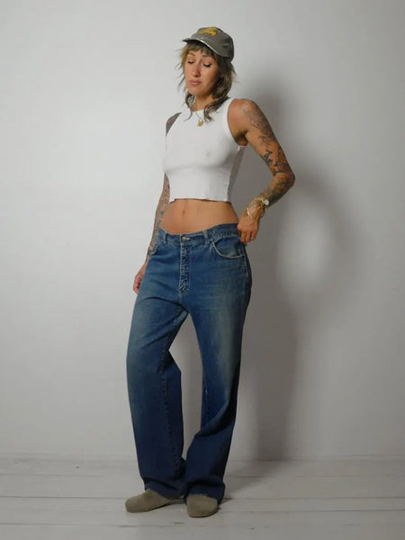 1970's Slouchy Faded Jeans 34x32