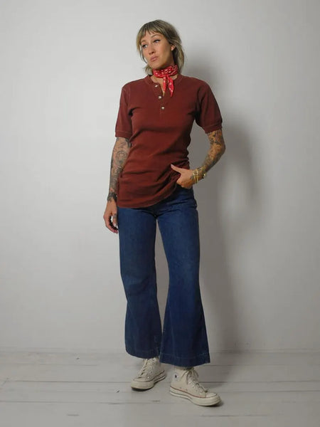 80's Banana Republic Henley Thermal