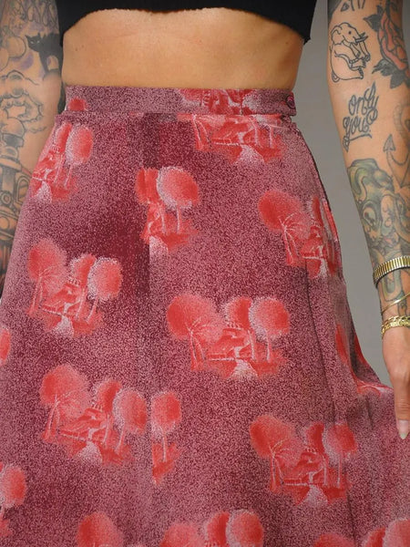 1970's Petite Landscape Skirt