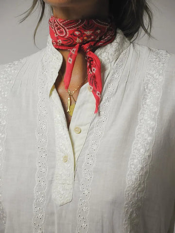 70's India Cotton Eyelet Lace Blouse