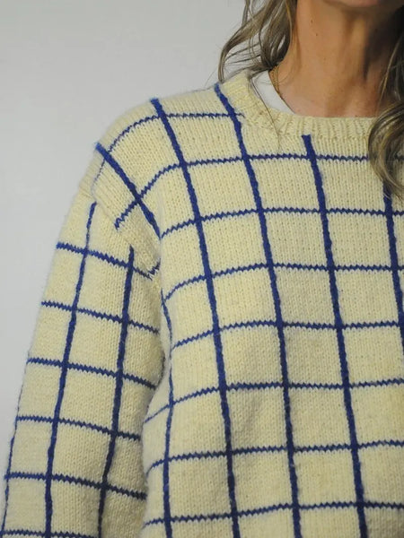 1970's Wool Grid Knit Sweater