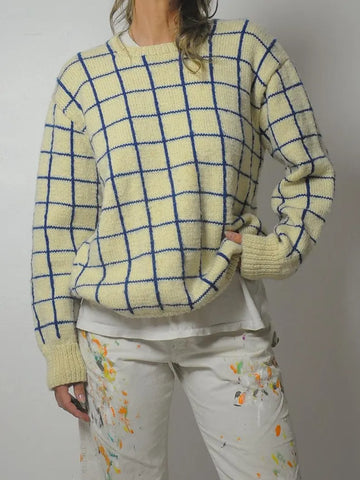 1970's Wool Grid Knit Sweater