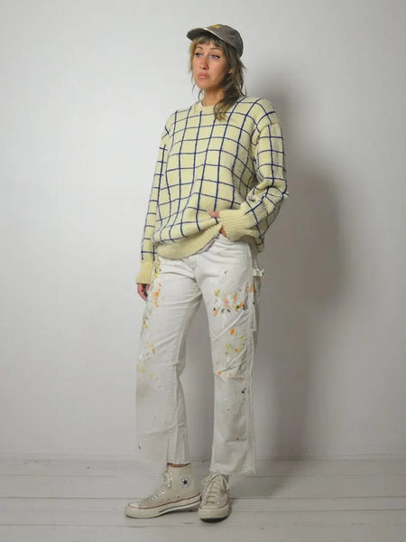1970's Wool Grid Knit Sweater