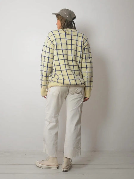 1970's Wool Grid Knit Sweater