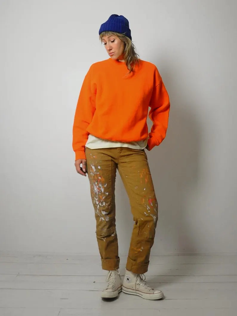 80's Blank Orange Crewneck