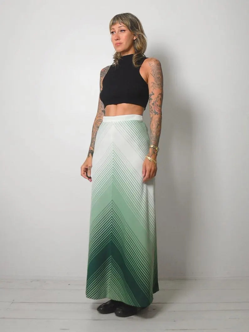 70's Ombre Chevron Skirt
