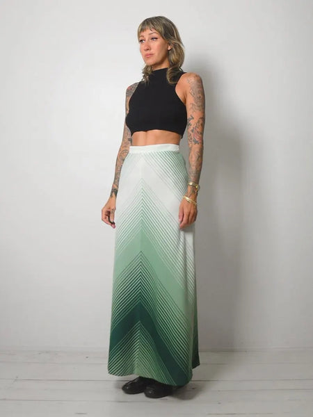 70's Ombre Chevron Skirt