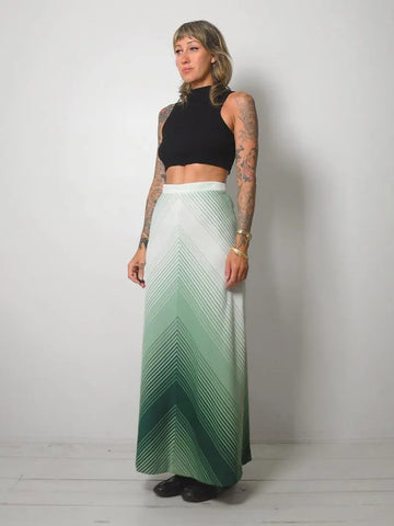 70's Ombre Chevron Skirt