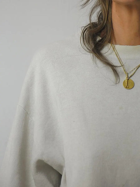 80's Blank Off White Crewneck