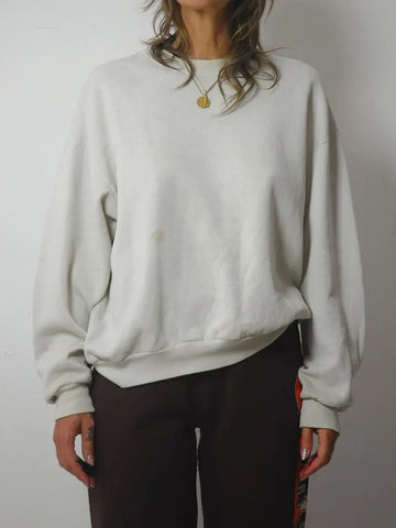 80's Blank Off White Crewneck
