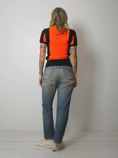 1960's Orange Cheer Sweater