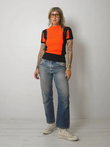 1960's Orange Cheer Sweater