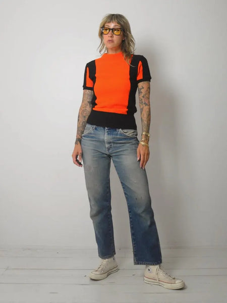 1960's Orange Cheer Sweater