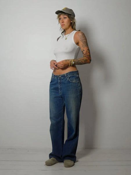 1970's Slouchy Faded Jeans 34x32