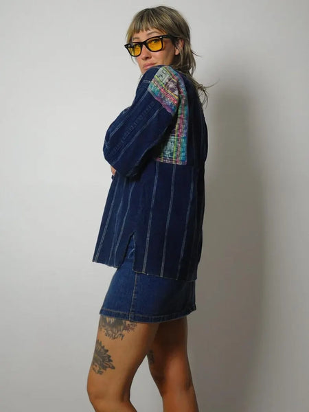 70's Embroidered Mud Cloth Top