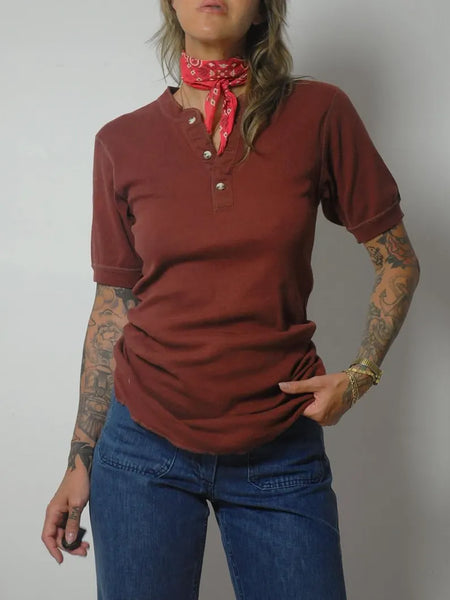 80's Banana Republic Henley Thermal