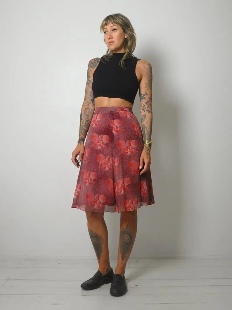 1970's Petite Landscape Skirt