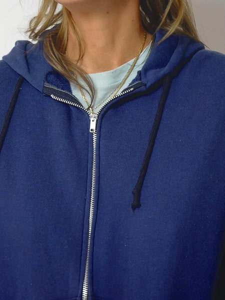 1980's Navy Zip up Hoodie