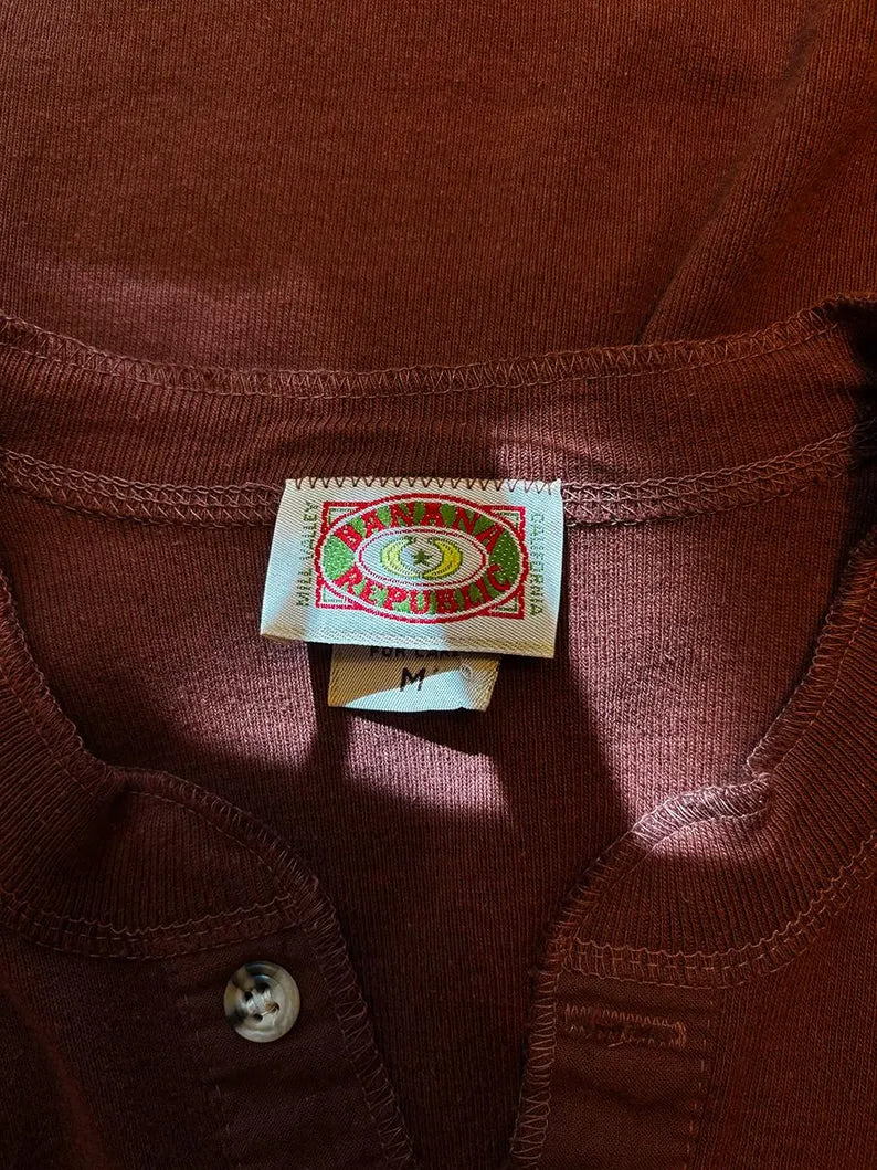 80's Banana Republic Henley Thermal