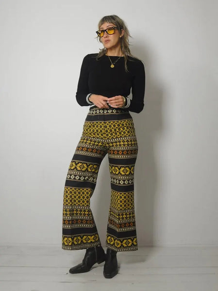 1970's Tapestry Flared Pants