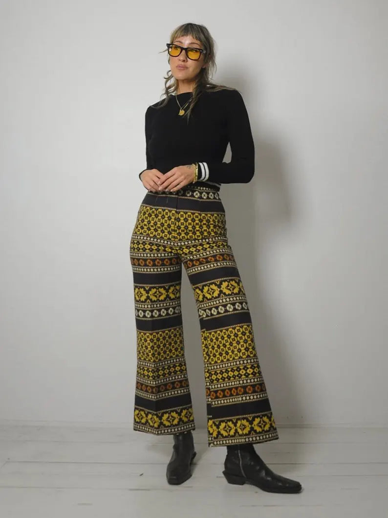 1970's Tapestry Flared Pants