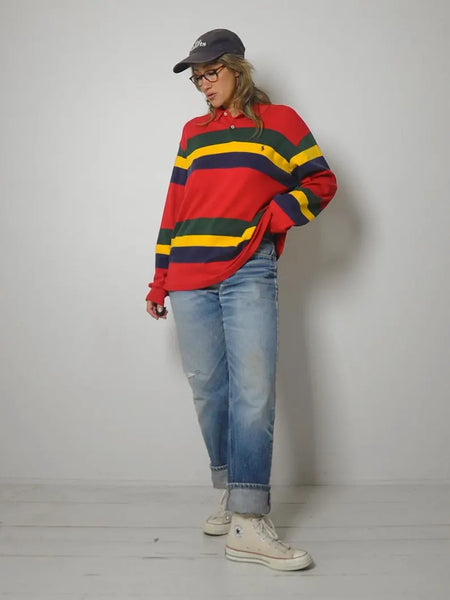 90's Ralph Lauren Stripe Polo Shirt