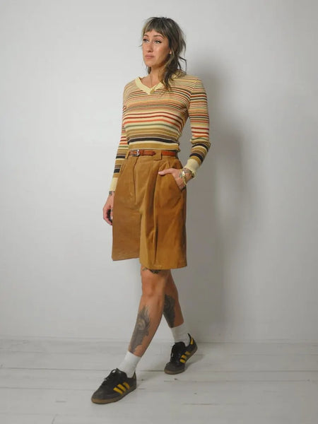 1970's Autumn Striped Sweater