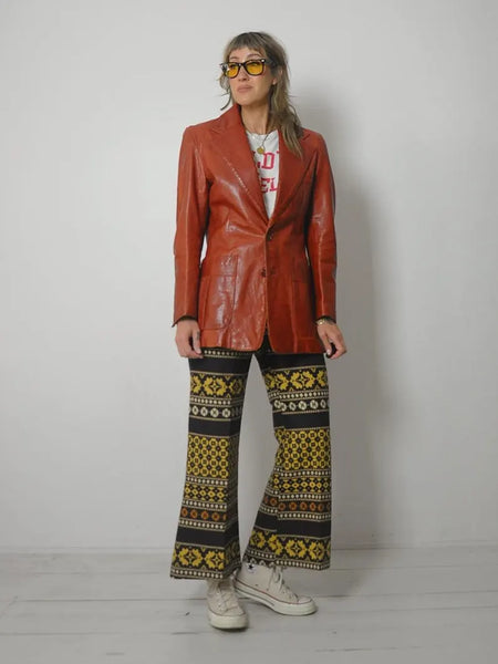 1970's Sienna Leather Blazer
