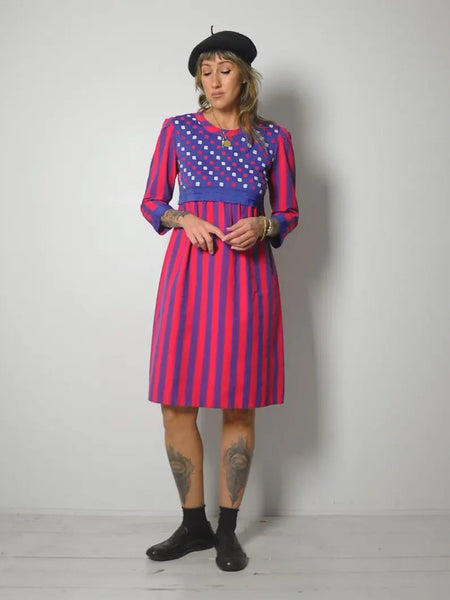 1960's Lydia de Roma Woven Striped Dress