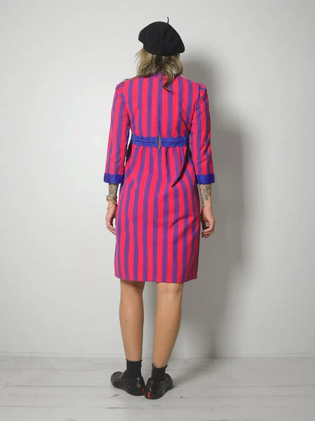 1960's Lydia de Roma Woven Striped Dress