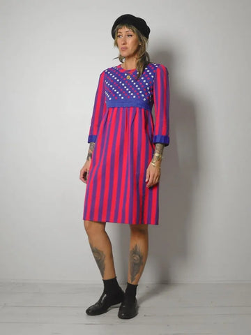 1960's Lydia de Roma Woven Striped Dress