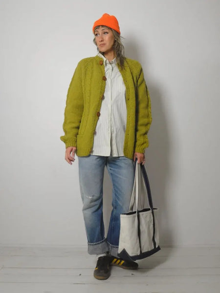 1960's Chunky Ochre Cardigan