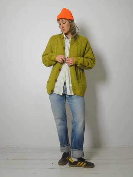 1960's Chunky Ochre Cardigan
